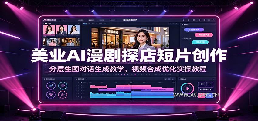 美业AI漫剧探店短片创作：分层生图对话生成教学，视频合成优化实操教程-小红泡