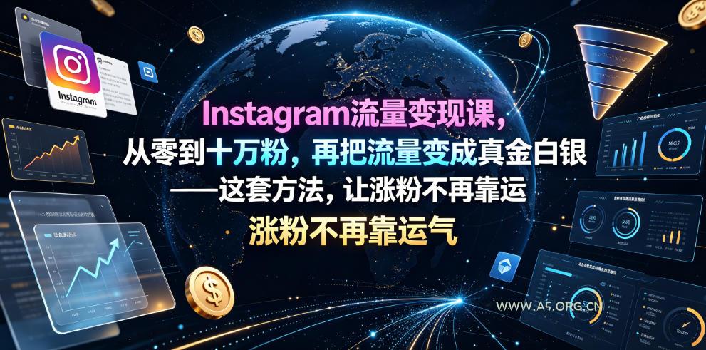 Instagram流量变现课,从零到十万粉,再把流量变成真金白银——这套方法,让涨粉不再靠运气【原创双语字幕】-小红泡