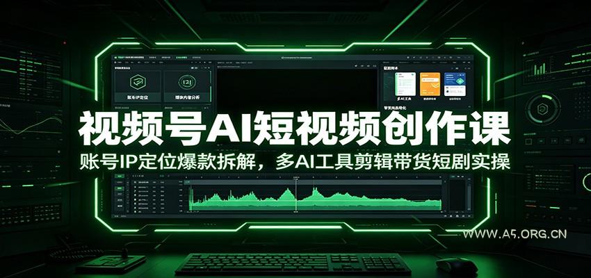视频号AI短视频创作课：账号IP定位爆款拆解，多AI工具剪辑带货短剧实操-小红泡