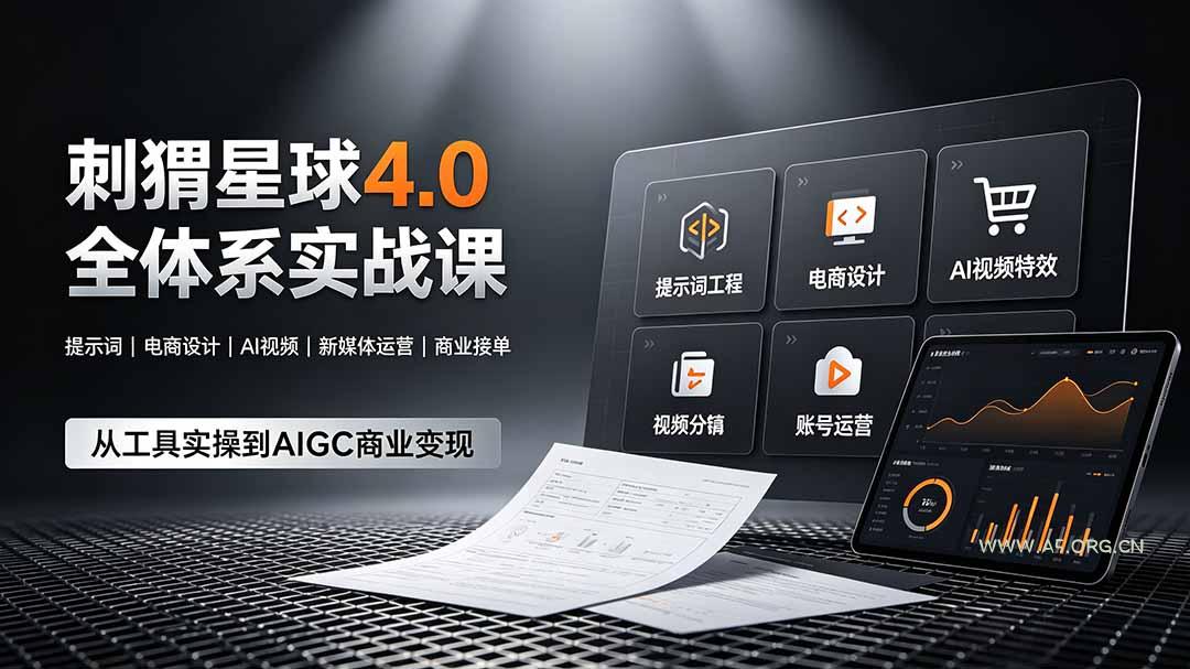 刺猬星球4.0全体系实战课,覆盖提示词工程、电商设计、AI视频特效与新媒体运营,一站式掌握AIGC商业核心技能-小红泡
