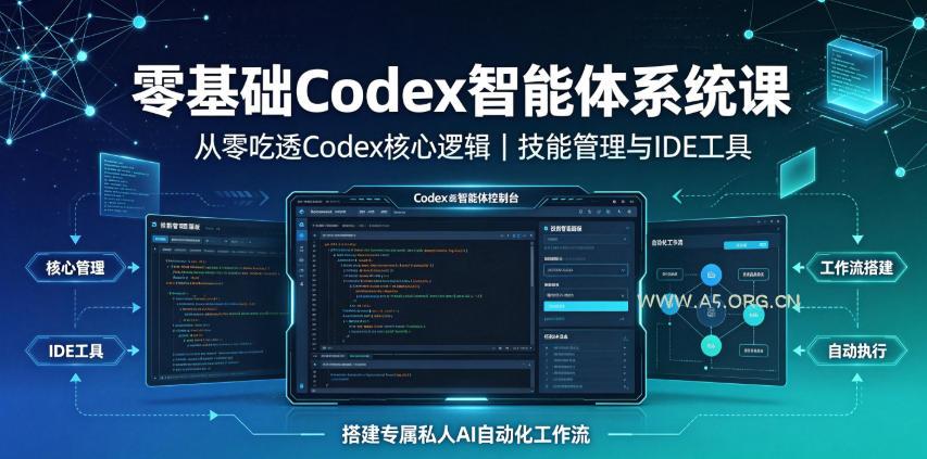 零基础Codex智能体系统课|从零吃透Codex核心逻辑、技能管理与IDE工具,搭建专属私人AI自动化工作流-小红泡