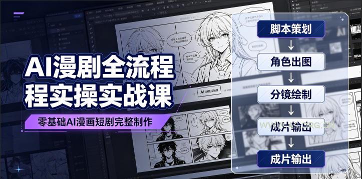 AI漫剧全流程实操实战课|零基础AI漫画短剧完整制作、脚本出图成片全链路落地教程-小红泡