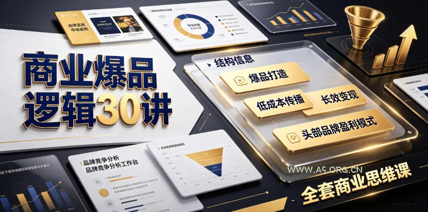 商业爆品逻辑30讲|拆解各行各业头部品牌盈利模式,吃透爆品打造、低成本传播、长效变现全套商业思维课-小红泡
