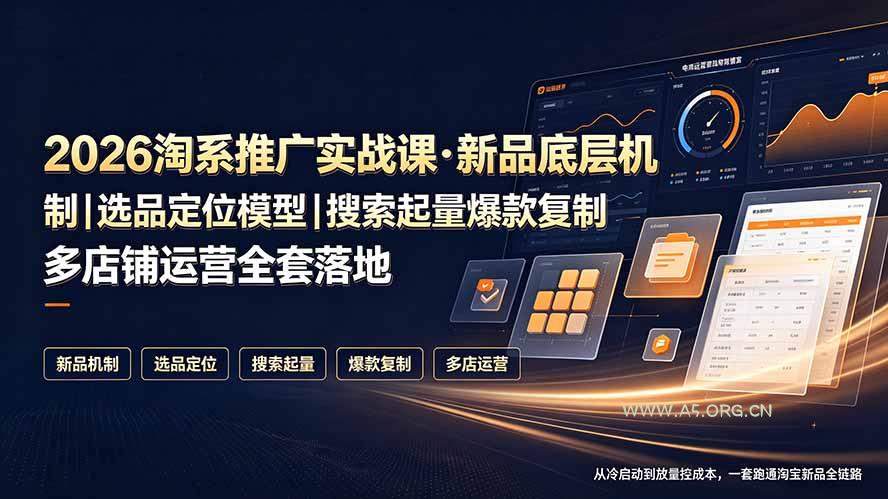 2026淘系推广实战课·新品底层机制|选品定位模型|搜索起量爆款复制多店铺运营全套落地教程-小红泡