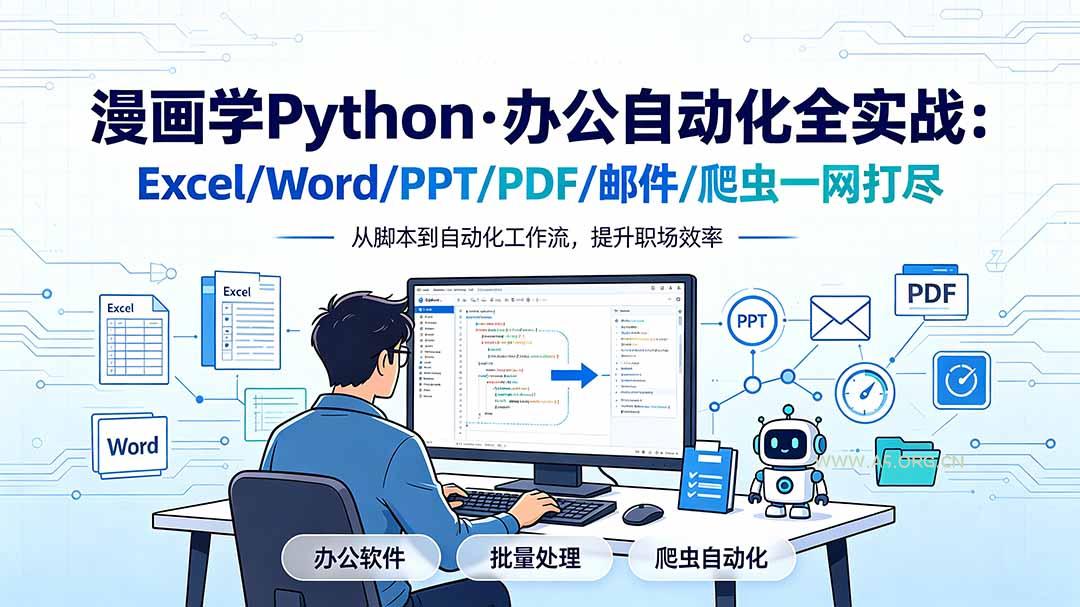 漫画学Python·办公自动化全实战:Excel/Word/PPT/PDF/邮件/爬虫一网打尽-小红泡