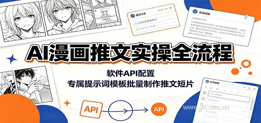 AI漫画推文实操全流程:软件API配置,专属提示词模板批量制作推文短片-小红泡