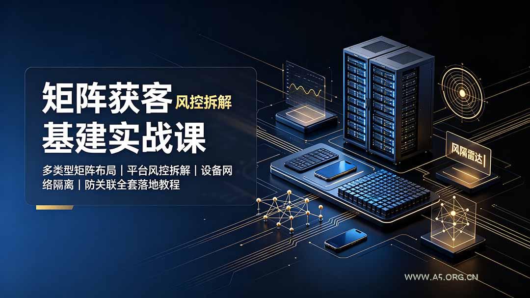 矩阵获客基建实战课:多类型矩阵布局|平台风控拆解|设备网络隔离|防关联全套落地教程-小红泡