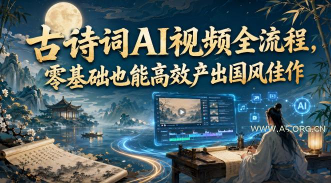古诗词AI视频全流程,零基础也能高效产出国风佳作-小红泡