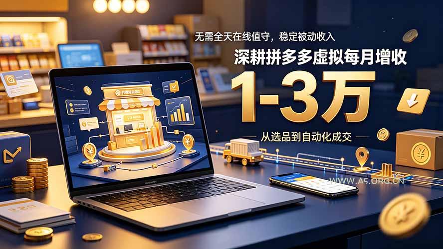 无需全天在线值守,稳定被动收入,深耕拼多多虚拟每月增收 1-3 万-小红泡