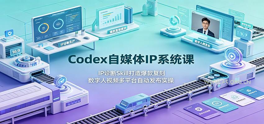 Codex自媒体IP系统课：IP诊断Skill打造爆款复刻，数字人视频多平台自动发布实操-小红泡