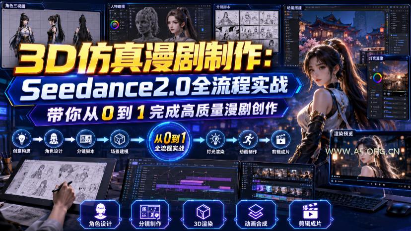3D仿真漫剧制作：Seedance2.0全流程实战，带你从0到1完成高质量漫剧创作-小红泡
