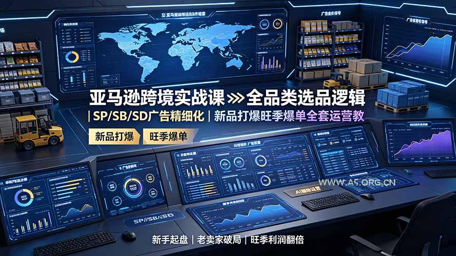 亚马逊跨境实战课:全品类选品逻辑|SP/SB/SD广告精细化|新品打爆旺季爆单全套运营教程-小红泡