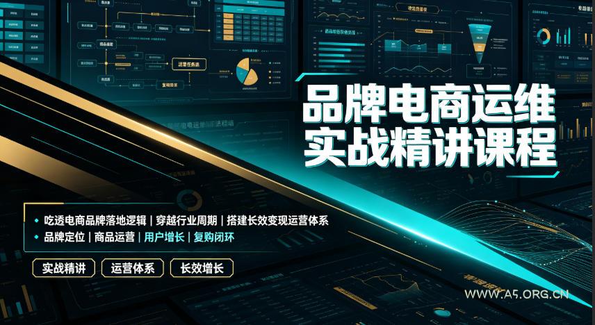 品牌电商运维实战精讲课程|吃透电商品牌落地逻辑、穿越行业周期、搭建长效变现运营体系-小红泡