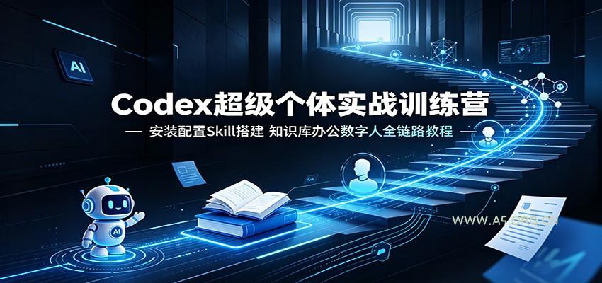 Codex超级个体实战训练营:安装配置Skill搭建,知识库办公数字人全链路教程-小红泡