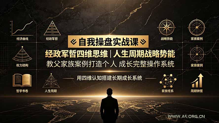 自我操盘实战课:经政军哲四维思维|人生周期战略势能|教父家族案例打造个人成长完整操作系统-小红泡