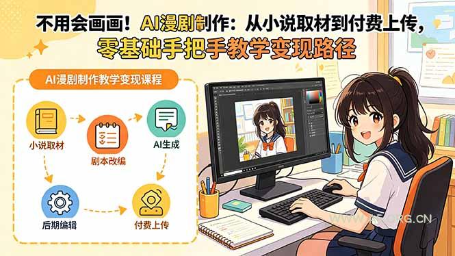 不用会画画!AI漫剧制作:从小说取材到付费上传,零基础手把手教学变现路径(更新-小红泡