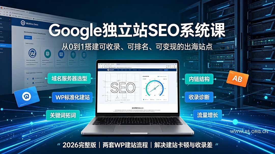 Google独立站SEO-7月系统课:出海基建×WordPress建站×AI内容生产×站内外优化×Search Console×AdSense变现-小红泡