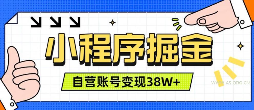 微信小程序掘金,团队自营小程序累计变现38W+,稳定运营三年,一部手机即可操作【揭秘】-小红泡