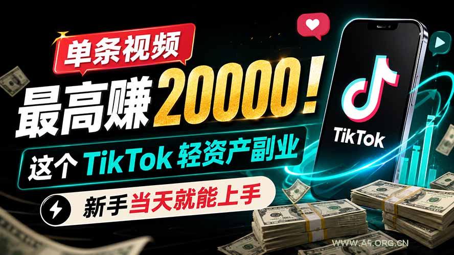 单条视频最高赚 20000!这个 TikTok 轻资产副业,新手当天就能上手-小红泡