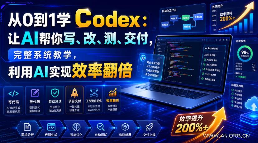 从0到1学Codex：让AI帮你写、改、测、交付，完整系统教学，利用AI实现效率翻倍-小红泡