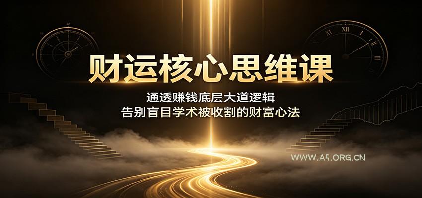 财运核心思维课:通透赚钱底层大道逻辑,告别盲目学术被收割的财富心法-小红泡