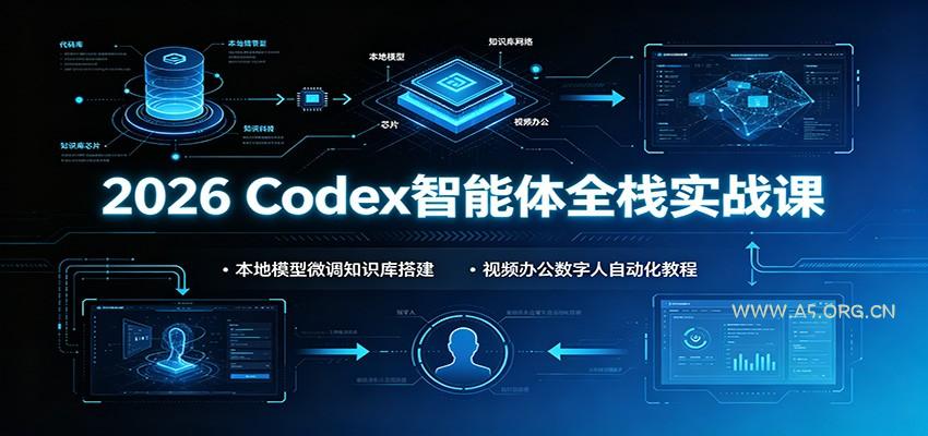 2026 Codex智能体全栈实战课：本地模型微调知识库搭建，视频办公数字人自动化教程-小红泡