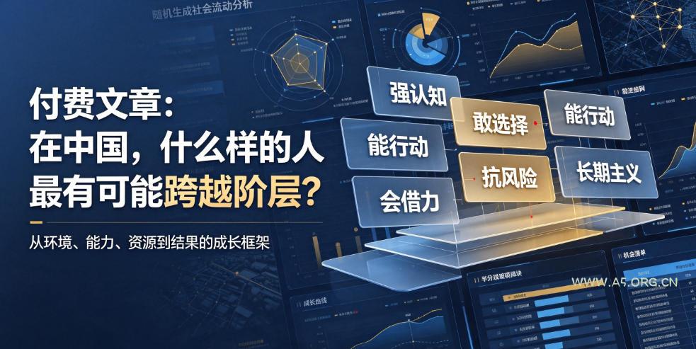 付费文章：在中国，什么样的人最有可能跨越阶层？-小红泡