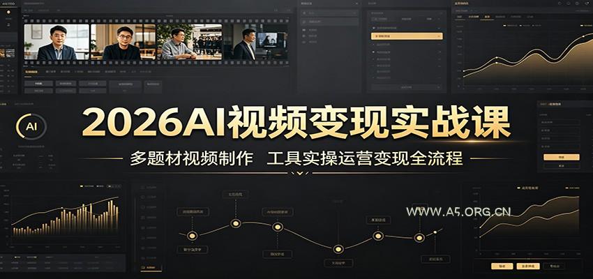 2026AI视频变现实战课:多题材视频制作,工具实操运营变现全流程-小红泡