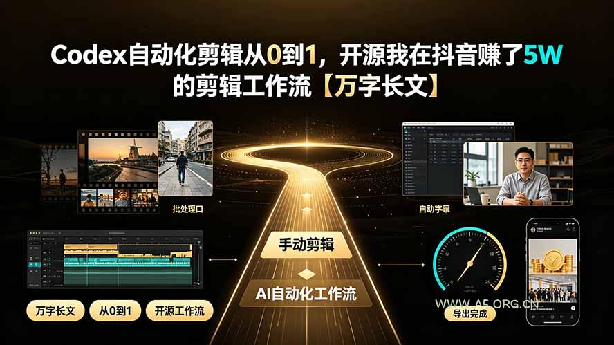 Codex自动化剪辑从0到1,开源我在抖音赚了5W 的剪辑工作流【万字长文】-小红泡