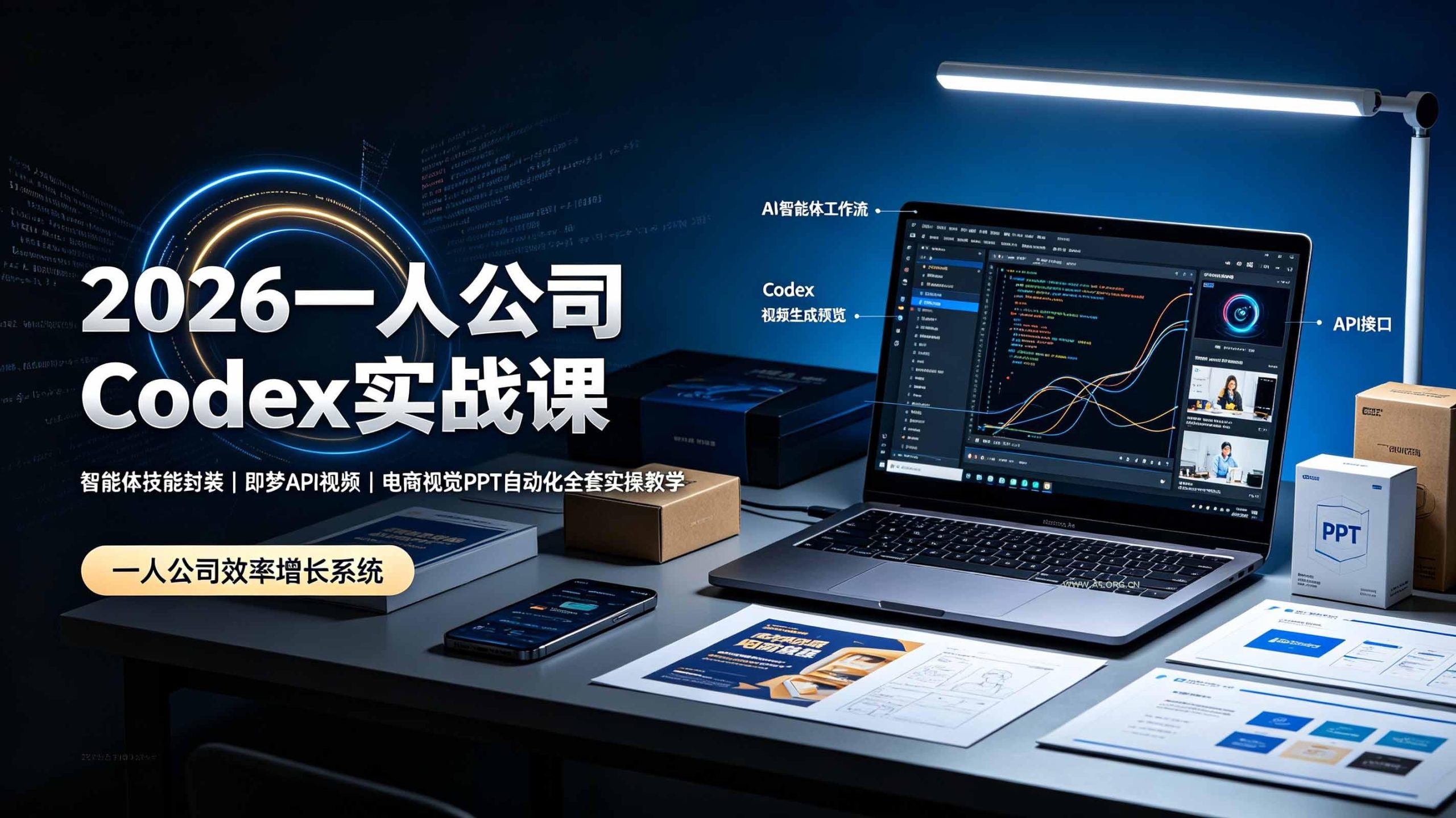 2026一人公司Codex实战课◆智能体技能封装｜即梦API视频｜电商视觉PPT自动化全套实操教学-小红泡
