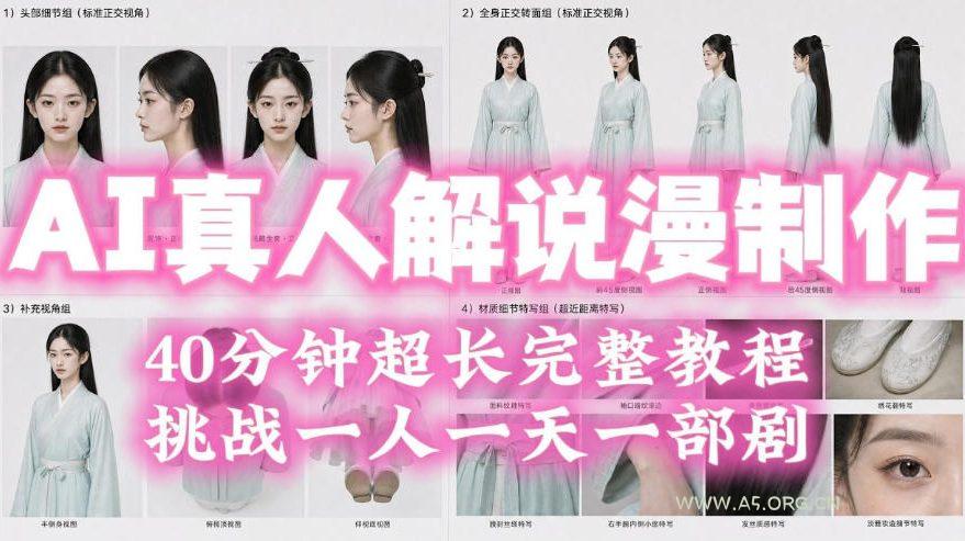 2026年AI真人解说漫剧自动批量化制作教程,40分钟超长完整,自动批量化制作,挑战一人一天一部剧!-小红泡