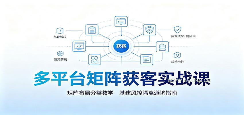 多平台矩阵获客实战课:矩阵布局分类教学,基建风控隔离避坑指南-小红泡