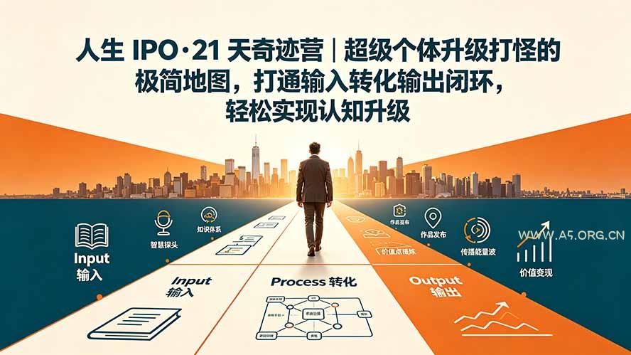 人生 IPO-21 天奇迹营|超级个体升级打怪的极简地图,打通输入转化输出闭环,轻松实现认知升级-小红泡