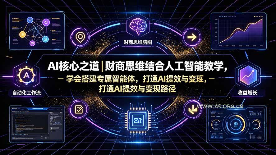 AI核心之道|财商思维结合人工智能教学,学会搭建专属智能体,打通AI提效与变现路径-小红泡