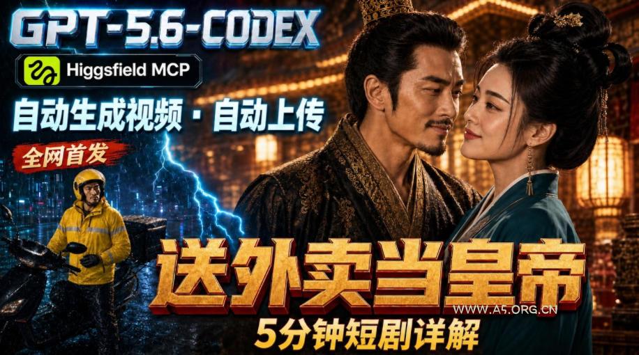 GPT-5.6 Codex+Higgsfield MCP:一条指令生成5分钟短剧并自动上传YouTube(油管)-小红泡