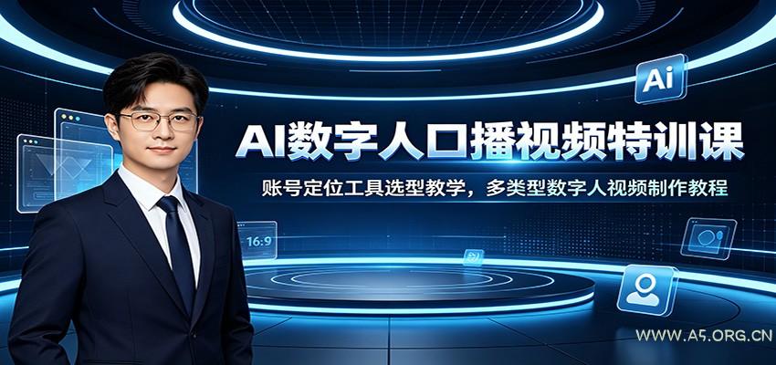AI数字人口播视频特训课:账号定位工具选型教学,多类型数字人视频制作教程-小红泡