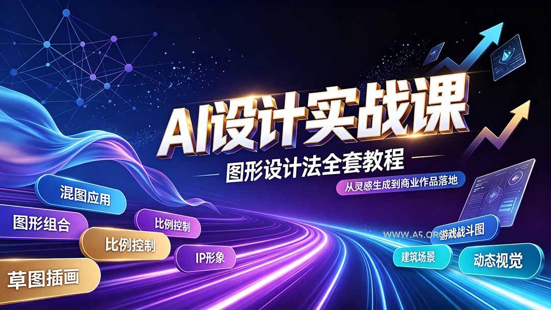 AI设计实战课|图形设计法全套教程,解锁AI工作流技法,精通插画IP、建筑、游戏视觉创作-小红泡
