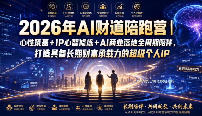 2026年AI财道陪跑营|心性筑基+IP心智修炼+AI商业落地全周期陪伴,打造具备长期财富承载力的超级个人IP-小红泡