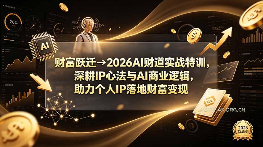 财富跃迁→2026AI财道实战特训,深耕IP心法与AI商业逻辑,助力个人IP落地财富变现-小红泡