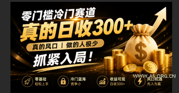 零成本冷门赛道,真的日300+真风口,做得人极少!赶紧入局,超级简单!-小红泡