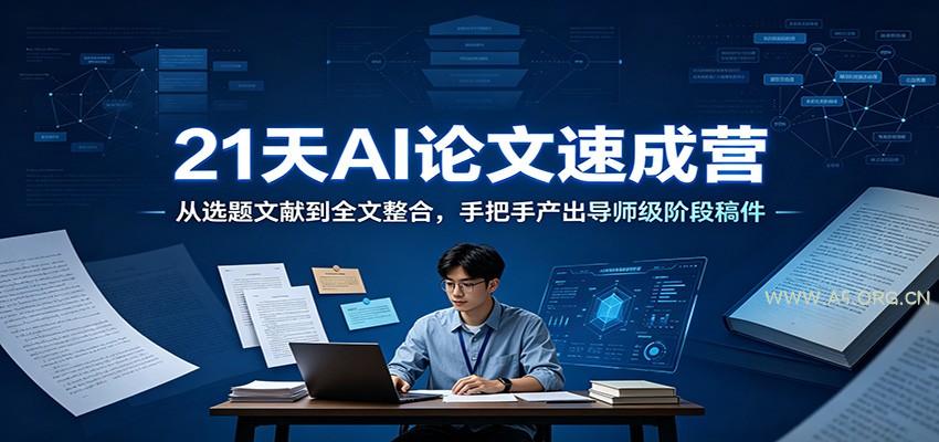 21天AI论文速成营:从选题文献到全文整合,手把手产出导师级阶段稿件-小红泡
