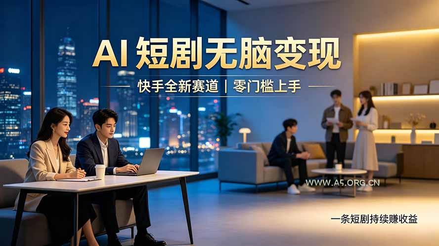 别乱找副业了，快手 AI 短剧零门槛长久被动增收-小红泡