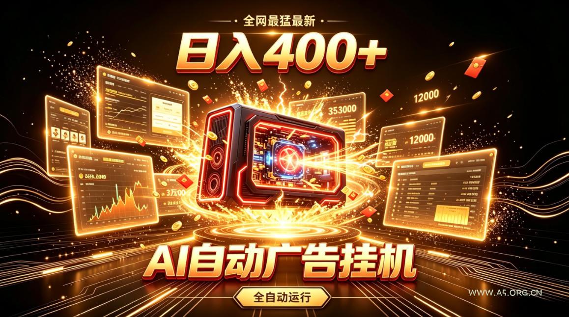 全网最猛最新的AI自动广告挂G，狠收益日入400+，真正做到躺賺式变现【揭秘】-小红泡