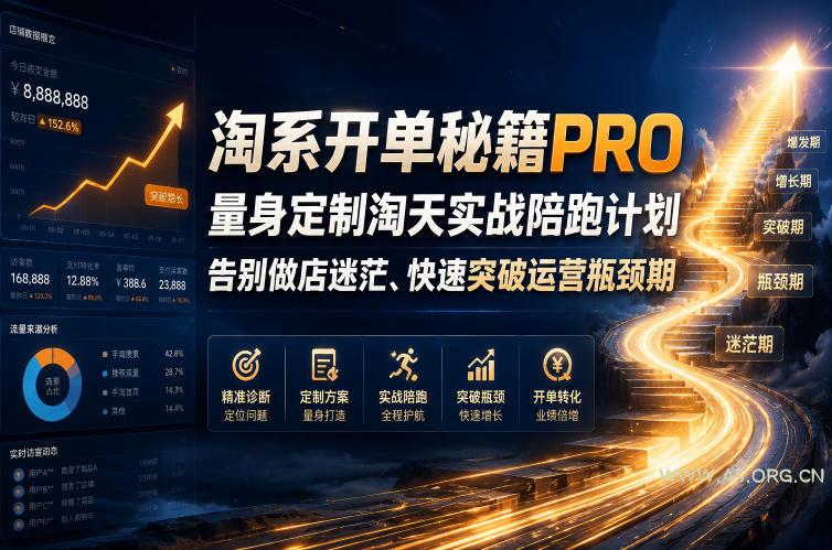 淘系开单秘籍PRO，量身定制淘天实战陪跑计划，告别做店迷茫、快速突破运营瓶颈期(更新20260728)-小红泡