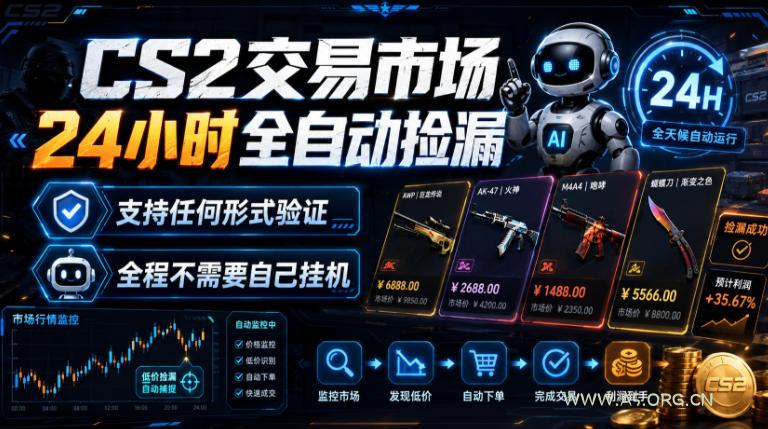CS2交易市场24小时全自动捡漏，专注此项目多年，视频登各种方式验证，欢迎咨询，全程只需自己的手机就可完成所有操作【揭秘】-小红泡