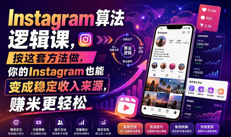 Instagram算法逻辑课，按这套方法做，你的Instagram也能变成稳定收入来源，賺米更轻松【原创双语字幕】-小红泡