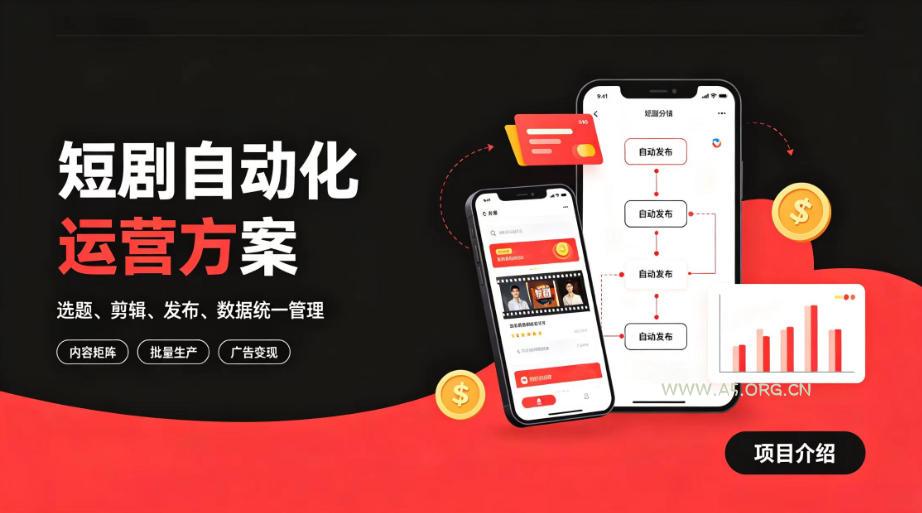快手全自动短剧矩阵项目｜自动化分发，流量持续变现【揭秘】-小红泡