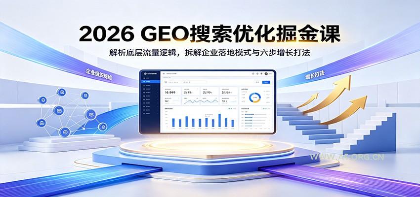 2026 GEO搜索优化掘金课:解析底层流量逻辑,拆解企业落地模式与六步增长打法-小红泡