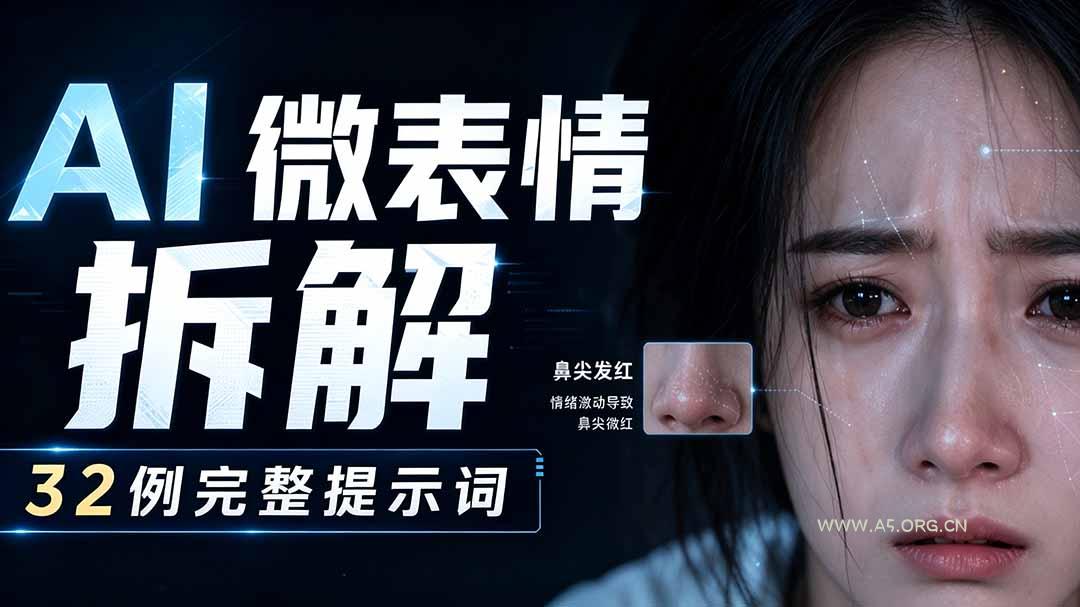 AI微表情拆解提示词合集,精准调控AI角色表情,告别塑料感、AI面瘫脸。-小红泡