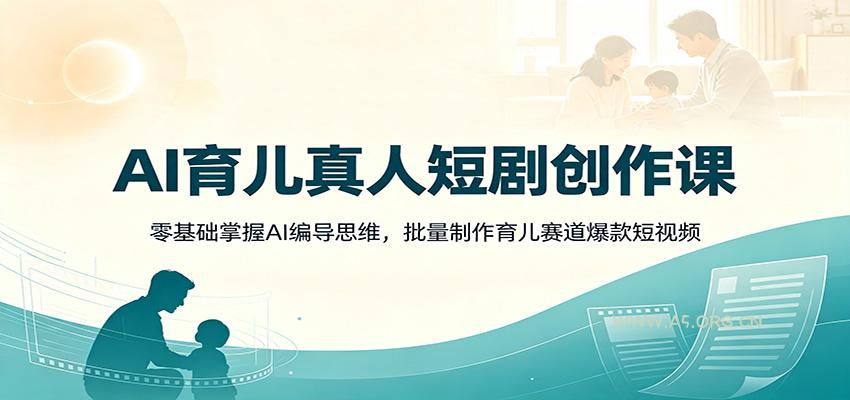AI育儿真人短剧创作课:零基础掌握AI编导思维,批量制作育儿赛道爆款短视频-小红泡